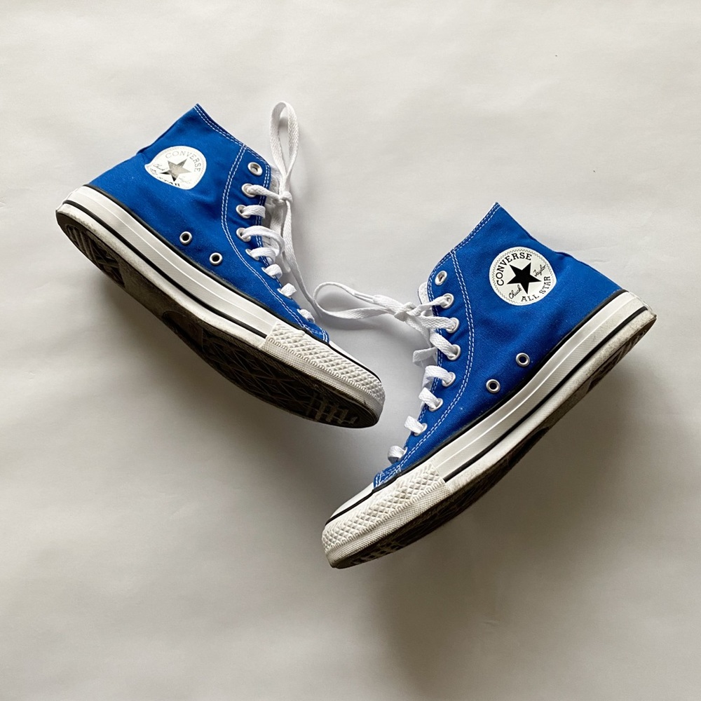 Royal Blue High-Top Converse (worn once)